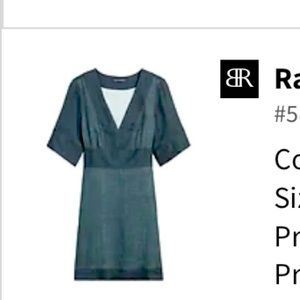 Banana Republic green/gray linen mini dress.